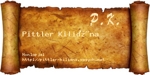 Pittler Kiliána névjegykártya